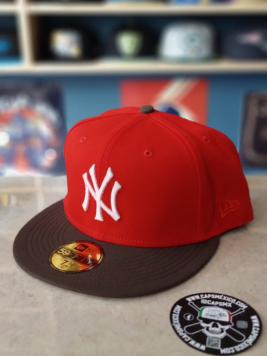 New York Yankees - MLB 59FIFTY Scarlet/Walnut